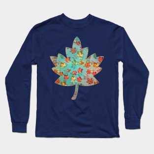 Falling Autumn Leaf Pattern Long Sleeve T-Shirt